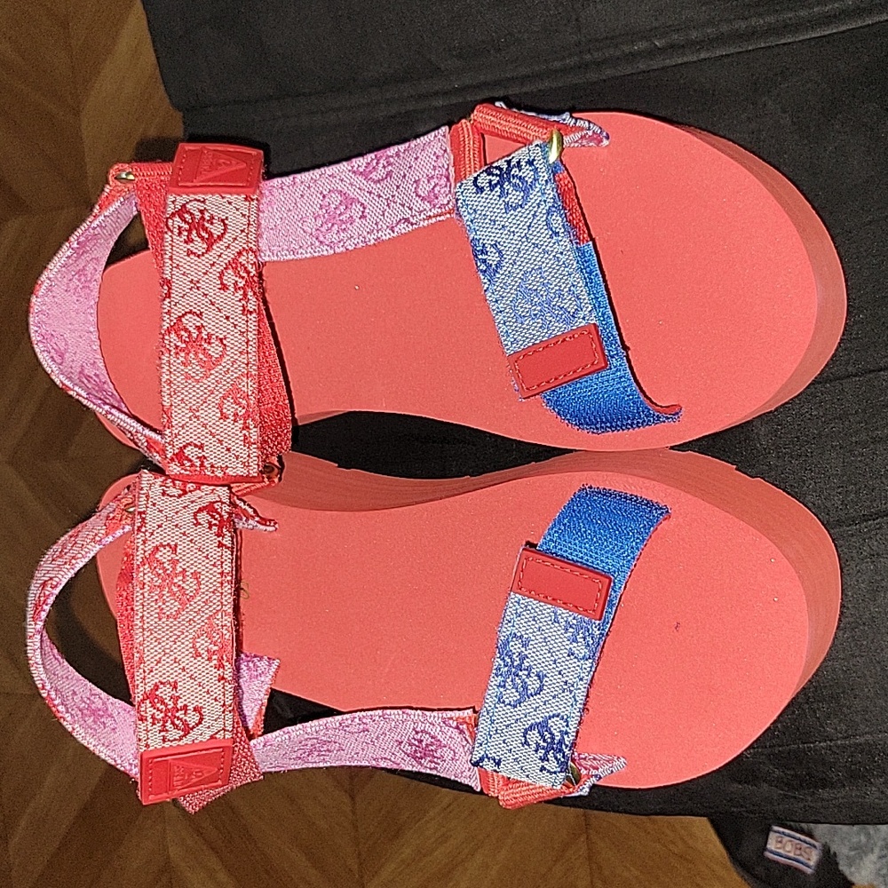 Guess alvin sport logo wedge sandals